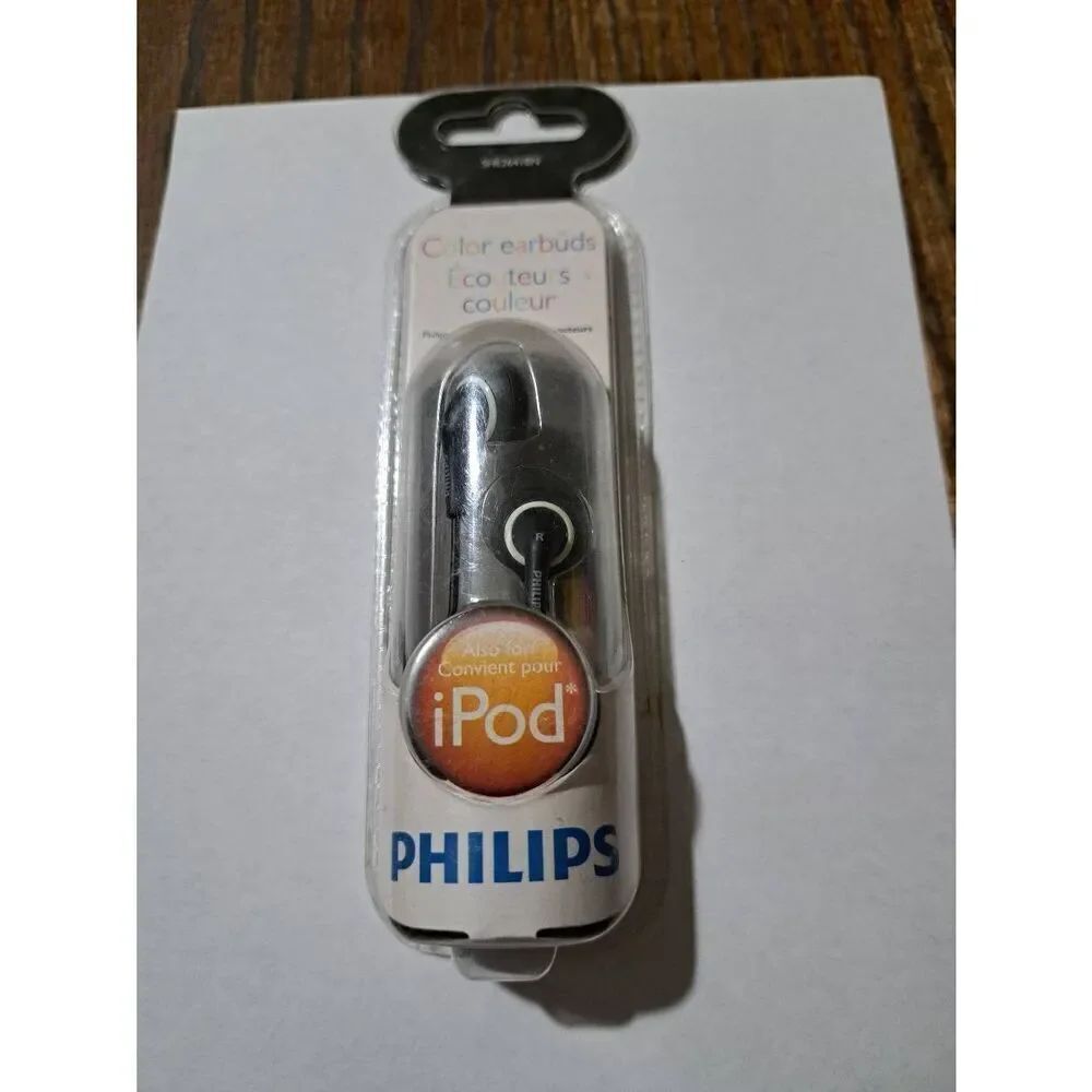 2010 New Old Stock Philips Black Color Match In Ear Earbuds Headphones
